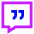 Chat Bubble Square Quotation Icon from Sharp Neon Set