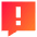 Chat Bubble Square Warning Icon from Sharp Gradient Set