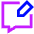 Chat Bubble Square Write Icon from Sharp Neon Set