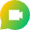 Chat Bubble Video Call Oval Icon from Sharp Gradient Set