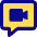 Chat Bubble Video Call Square Icon from Core Pop Set