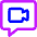 Chat Bubble Video Call Square Icon from Core Neon Set