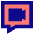 Chat Bubble Video Call Square Icon from Sharp Pop Set