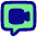 Chat Bubble Video Call Square Icon from Plump Pop Set | Free Download as SVG Vector and Transparent PNG | Streamline icons