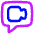 Chat Bubble Video Call Square Icon from Flex Neon Set