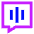 Voice Mail Bubble Square Icon from Sharp Neon Set