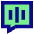 Voice Mail Bubble Square Icon from Sharp Pop Set