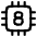 Computer Chip Eight Core Icon from Plump Line Set