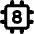 Computer Chip Eight Core Icon from Core Remix Set