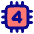 Computer Chip Four Core Icon from Plump Pop Set