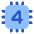 Computer Chip Four Core Icon from Plump Flat Set