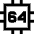 Computer Chip Sixty Four Core Icon from Sharp Line Set