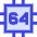 Computer Chip Sixty Four Core Icon from Sharp Duo Set