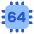 Computer Chip Sixty Four Core Icon from Plump Flat Set