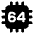 Computer Chip Sixty Four Core Icon from Plump Solid Set