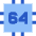 Computer Chip Sixty Four Core Icon from Sharp Flat Set