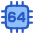Computer Chip Sixty Four Core Icon from Plump Duo Set