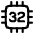 Computer Chip Thirty Two Core Icon from Plump Line Set