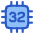 Computer Chip Thirty Two Core Icon from Plump Duo Set
