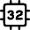 Computer Chip Thirty Two Core Icon from Core Line Set