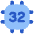 Computer Chip Thirty Two Core Icon from Flex Flat Set
