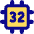 Computer Chip Thirty Two Core Icon from Core Pop Set