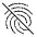 Fingerprint Off Icon from Sharp Line - Material Symbols Set