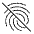 Fingerprint Off Icon from Outlined Line - Material Symbols Set