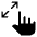 Pinch Zoom Out Fill Icon from Rounded Fill - Material Symbols Set