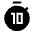 Timer 10 Alt 1 Fill Icon from Sharp Fill - Material Symbols Set