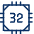 Computer Chips 32 Bit Icon from Cyber Line - Free Set