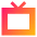 Screen Tv Icon from Sharp Gradient- Free Set