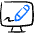 Desktop Action Monitor Edit Icon from Freehand Duotone - Free Set