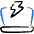 Laptop Action Flash Icon from Freehand Duotone - Free Set