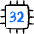 Microprocessor Computer Chip 32 Bit Icon from Freehand Duotone - Free Set