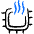Microprocessor Computer Chip Overheat Icon from Freehand Duotone - Free Set