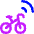 Bicycle Sensor Tag Radiowaves Icon from Flex Neon Set