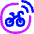 Bicycle Sensor Tag Radiowaves Circle Icon from Flex Neon Set