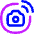 Camera Sensor Tag Radiowaves Circle Icon from Flex Neon Set