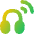Headphones Sensor Tag Radiowaves Icon from Flex Gradient Set