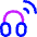 Headphones Sensor Tag Radiowaves Icon from Flex Neon Set