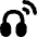 Headphones Sensor Tag Radiowaves Icon from Flex Solid Set