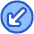 Line Arrow Diagonal Bottom Left Circle Icon from Plump Duo Set