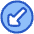 Triangle Arrow Diagonal Bottom Left Circle Icon from Plump Duo Set