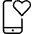 Phone Action Heart 1 Icon from Ultimate Light Set | Free Download as SVG Vector and Transparent PNG | Streamline icons