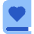 Book Heart Favorite Icon from Sharp Flat Set