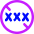 Content Rating Block No Adult Content Icon from Core Neon Set