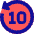 Button Go Backward 10 Icon from Sharp Pop Set