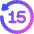 Button Go Backward 15 Icon from Plump Gradient Set