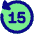 Button Go Backward 15 Icon from Core Pop Set